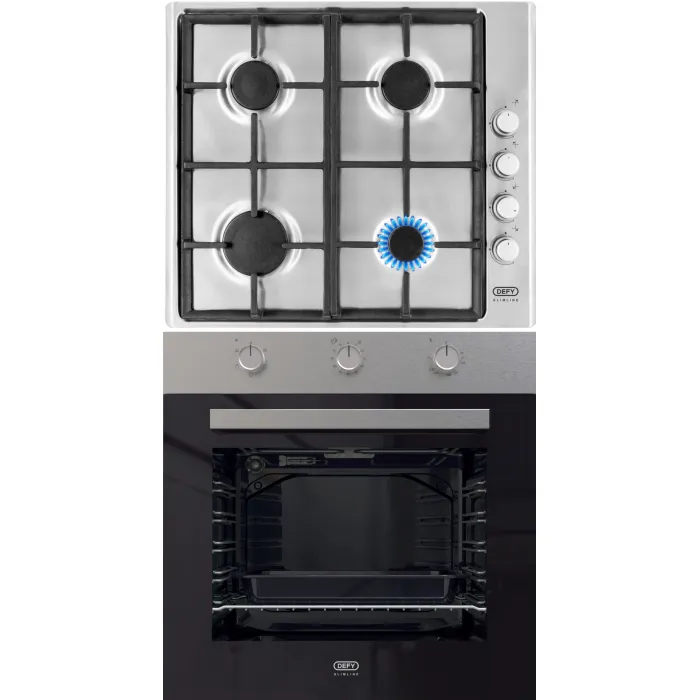 Defy Slimline Eye Level Oven Gas Hob Bundle DBO484E & DHG133 DCB843E