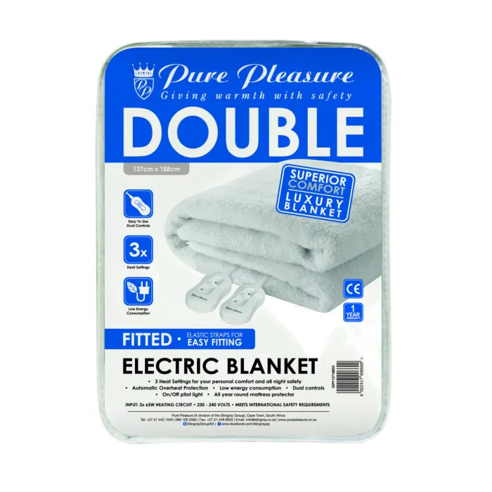 PurePleasure Double Sherpa Fitted Electric Blanket